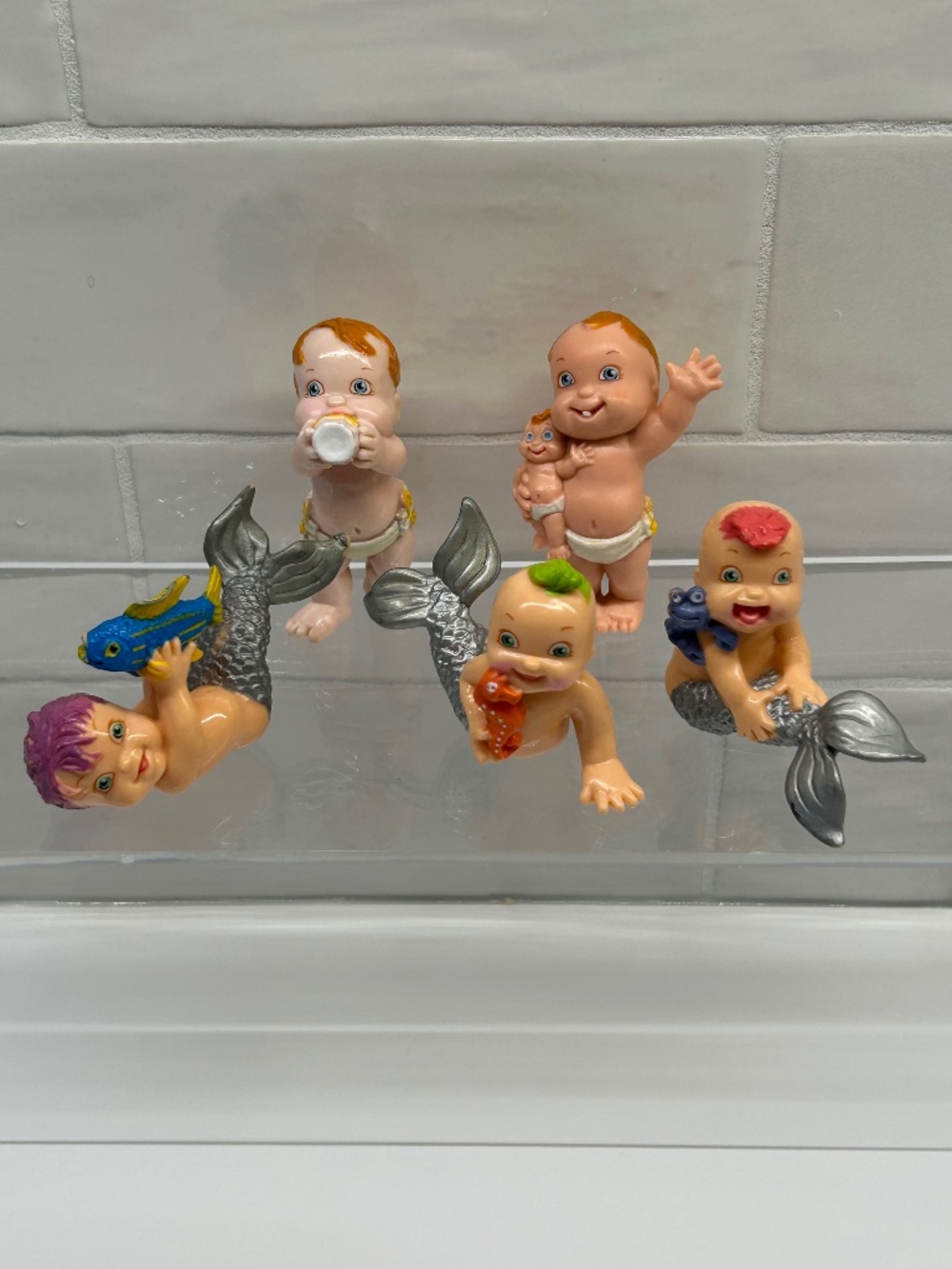 Vintage 90s Galoob Magic Diaper Babies Set Of 5 (d2)